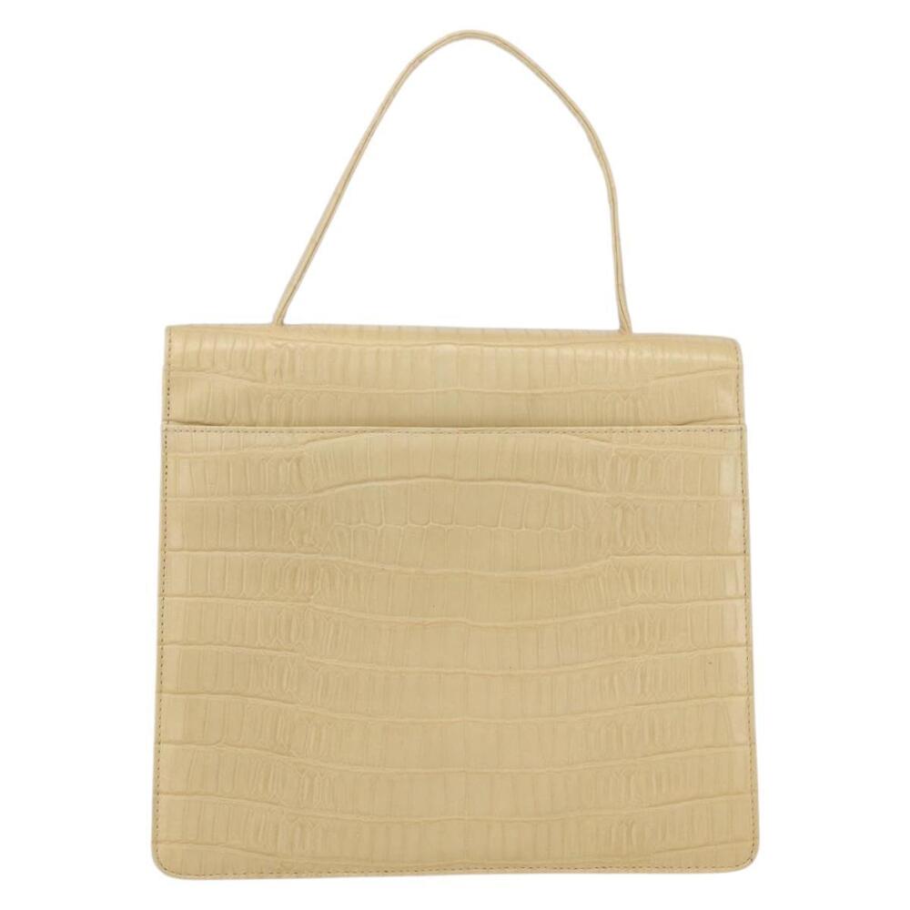 GIVENCHY Hand Bag Embossed leather Beige Gold Auth 160292 - Picture 2 of 16